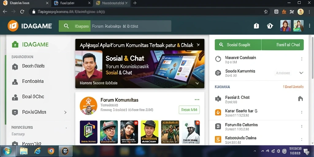 Tampilan antarmuka menarik dan informatif dari aplikasi Forum Komunitas IDAGAME.