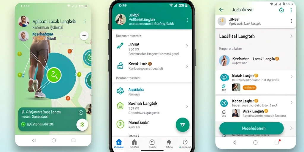 Tampilan antarmuka utama JIN69 yang menampilkan data Lacak Langkah.
