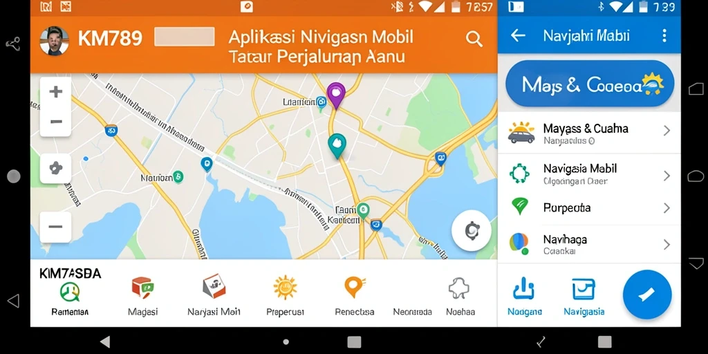Tampilan antarmuka KM789 dengan fitur navigasi yang informatif.