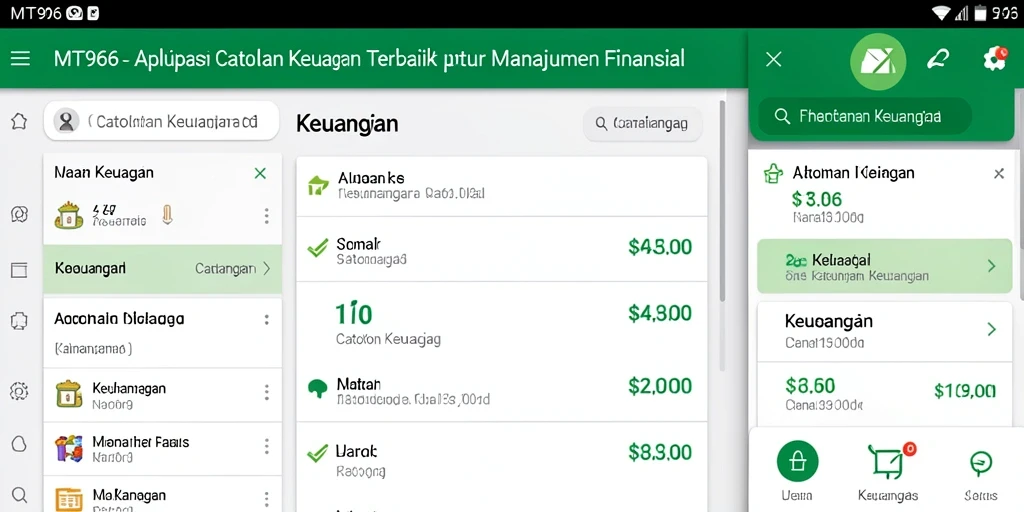 Antarmuka MT966 menampilkan fitur Catatan Keuangan yang user-friendly.