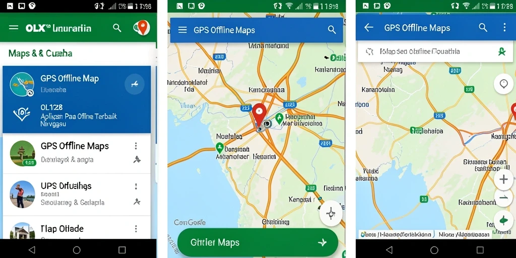Antarmuka pengguna OLX128 yang mudah digunakan untuk GPS Offline Maps.