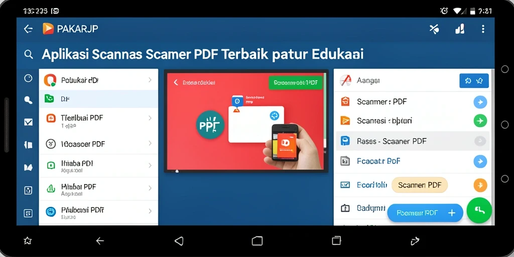 Antarmuka aplikasi PAKARJP yang menampilkan fungsi Scanner PDF dengan jelas.