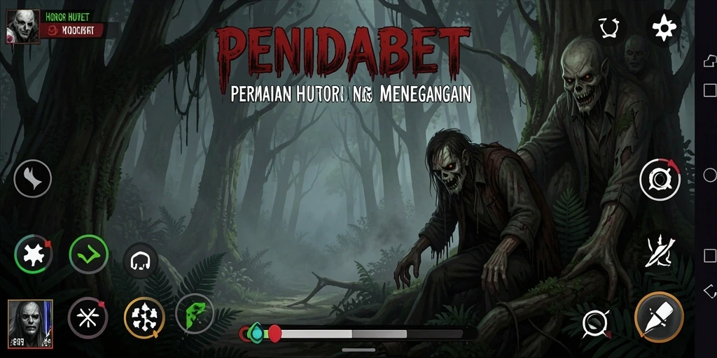 Screenshot utama PENIDABET menampilkan suasana hutan yang gelap dan misterius.